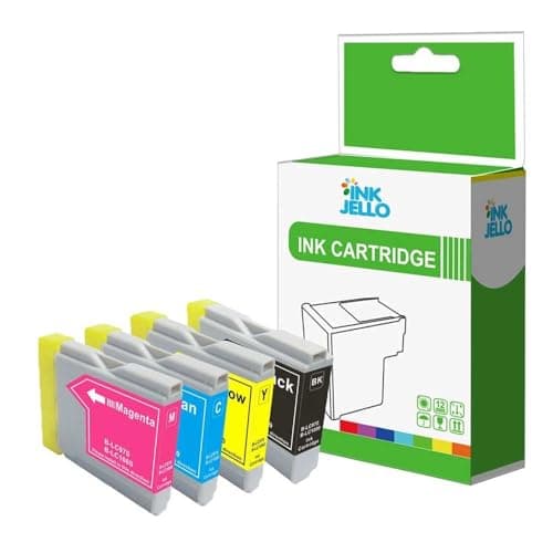 Image of InkJello Compatible Ink Cartridge Replacement for Brother DCP-135C DCP-150C DCP-153C DCP-157C DCP-750CN MFC-235C MFC-260C DCP-130C DCP-330C DCP-350C LC970 (Black, Cyan, Magenta, Yellow, 4-Pack)