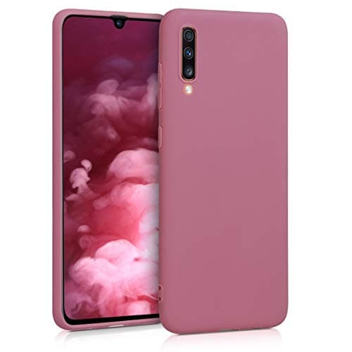 Image of kwmobile Case for Samsung Galaxy A70 Case - Soft Cover - Shockproof TPU Material - Wireless Charging - Dark Rose