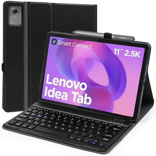 Image of Keyboard Case for Lenovo Idea Tab 11 2025 11 inch, Slim Smart Cover with Keyboard for Lenovo Idea Tablet 11 (TB-336ZU/TB-336FU), UK Layout Case with Detachable Bluetooth Keyboard and Pen Holder