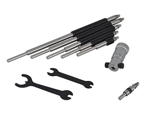 Image of Starrett 124MAZ Solid-Rod Vernier Inside Micrometers Set, 50-200 mm Range, 0.01 mm Graduation, +/-0.003" Accuracy, With Case