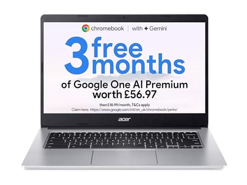 Image of acer Chromebook 314 CB314-2H Laptop - MTK MT8183, 4GB, 64GB eMMC, Integrated Graphics, 14-inch HD, Google Chrome OS, Silver