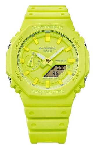 Image of G-Shock Casio GA2100-9A9 Analog Digital Yellow Watch - Authorized Dealer, Yellow-Green, Modern