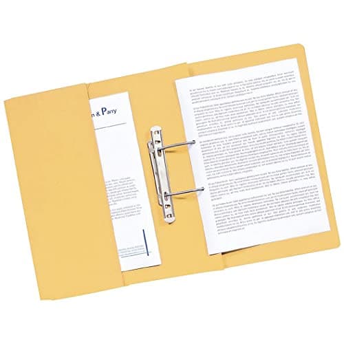 Image of Q-Connect Transfer Pocket File 38mm Capacity Foolscap Yellow (Pack of 25)