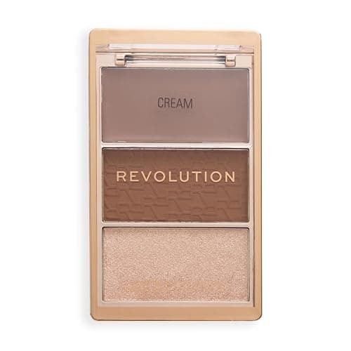 Image of Revolution The Bronze Icon, Highly Pigmented Bronzer Makeup Palette, Infused with Hyaluronic Acid for Glowing, Hydrated Skin, Sunkissed Tan, 10g