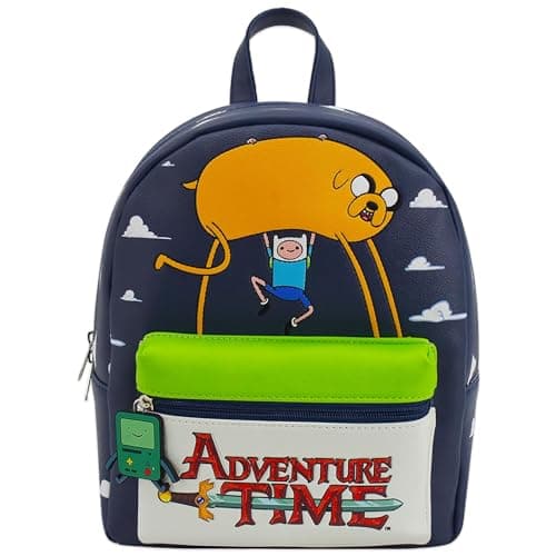 Image of Concept One Unisex's Adventure Time Mini Backpack, Finn and Jake Small Travel Bag Purse for Men and Women, Adjustable Shoulder Straps, Multi, 25.40 cm