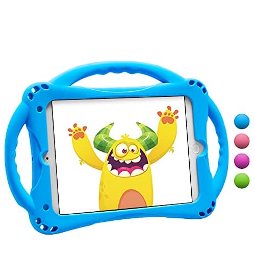 Image of TopEsct Kids Case for iPad Mini 5/4/3/2/1,Shockproof Handle Stand Silicone Cover for iPad Mini 5/4/3/2/1 (Blue)