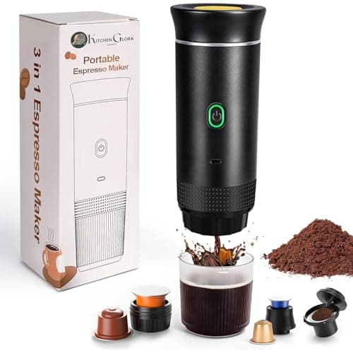 Image of AEX Portable Espresso Machine USB-C Self Heating Portable Coffee Maker for Ground Coffee Single Cup Travel Coffee Maker Compact Mini Coffee Machine for Camping Office Van Life Daily Brewing UK