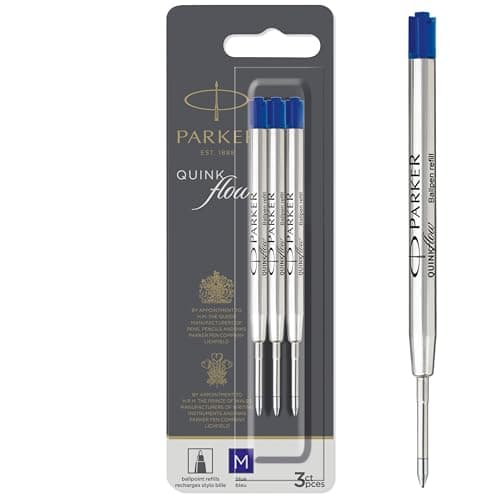 Image of Parker Ballpoint Pen Refills | Medium Point | Blue QUINKflow Ink | 3 Count