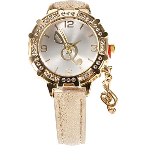 Image of Hemobllo Women S Diamond-Set Watch Stylish Wristwatch Adjustable Leather Strap Casual Leisure Watch for Students and Daily Wear