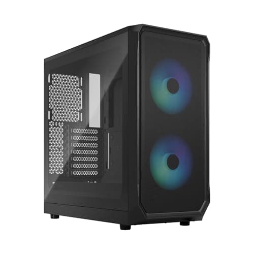 Image of Fractal Design Focus 2 RGB Black - Tempered Glass Clear Tint - Mesh front – Two 140 mm RGB Aspect fans included - ATX Gaming Case