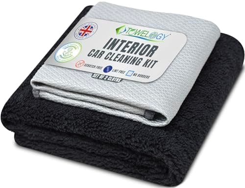 Image of Towelogy® G54 Deluxe Car Interior Cleaning Cloths Microfibre Window & Dashboard Cloths For Interiors (Black)
