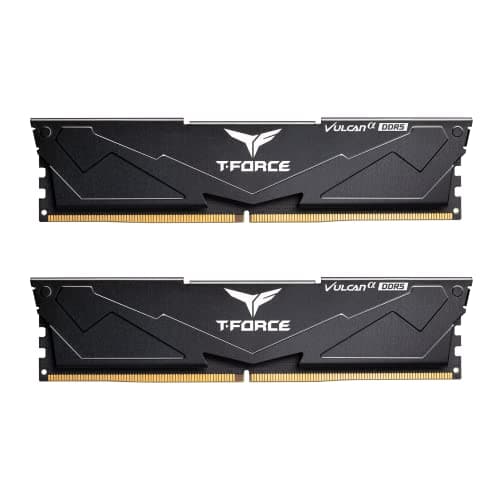 Image of TEAMGROUP T-Force Vulcan Alpha DDR5 Ram 32GB Kit (2x16GB) 5600MHz (PC5-44800) CL40 Desktop Memory Module Ram (Black) AMD Optimized Memory FLABD532G5600HC40BDC01