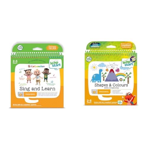 Image of LeapFrog LeapStart Level 1 (Nursery) CoComelon Sing and Learn Book & 460503 Shapes and Colours Activity Book 3D,