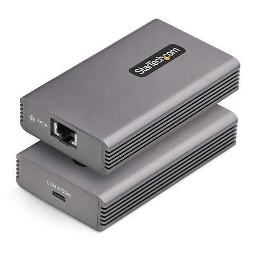 Image of StarTech 10GbE USB4 Ethernet Adapter, External 10Gb Network Card, Thunderbolt 3/4 / 5 Compatible, 10/5/2.5/1Gbps /100Mbps, For Mac/Windows