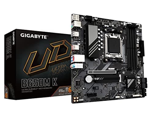 Image of GIGABYTE B650M K (AM5/ LGA 1718/ AMD/ B650/ Micro-ATX/ 5-Year Warranty/ DDR5/ 2X PCIe 4.0 M.2/ PCIe 4.0/ USB 3.2 Gen2 Type-C/ 2.5GbE LAN/Motherboard)