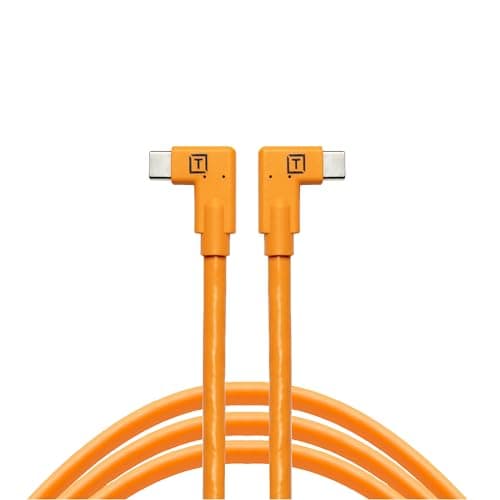 Image of Tether Tools CUC15RT2RT-ORG USB-C to USB-C Right Angle to Right Angle Cable - 4.6M