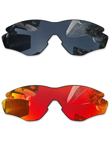 Image of Combine8 Ploarized Replacement Lenses for Oakley M2 Frame OO9212/M2 Frame XL OO9343/M2 Frame Asian Fit Sunglasses - Black + Fire Red