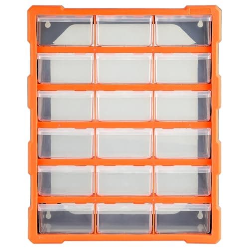 Image of 18PCS Multi Drawer Tool Cabinet Tools Boxes, DIY 18 Drawers Storage Unit Organiser for Crafts, Screws, Small Parts Plastic