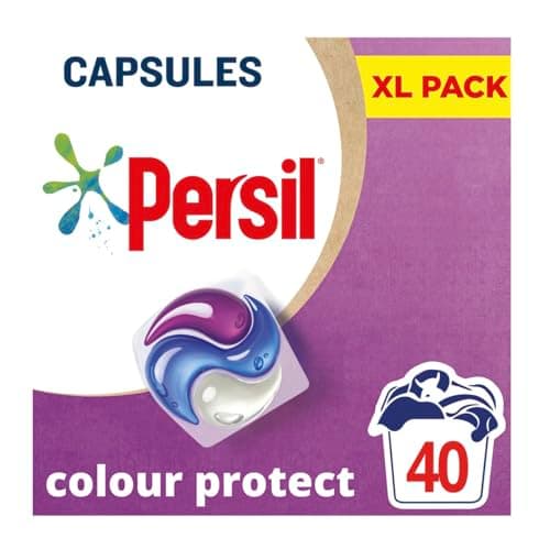 Image of Persil Colour Protect 3 in 1 Washing Capsules keeps colours bright for outstanding stain removal in quick & cold washes 40 washes