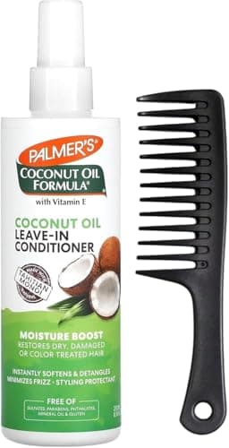 Image of Palmer’s Coconut Oil Leave-In Conditioner 250ml with Detangling Comb – Moisture Boost Spray for Dry, Damaged & Colour-Treated Hair – Frizz Control, Sulfate-Free with Tahitian Monoi & Vitamin E
