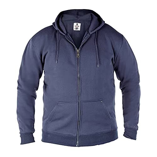 Image of D555 Big & Tall Rockford Navy Cantor Zip Through Hoodie - Men's
