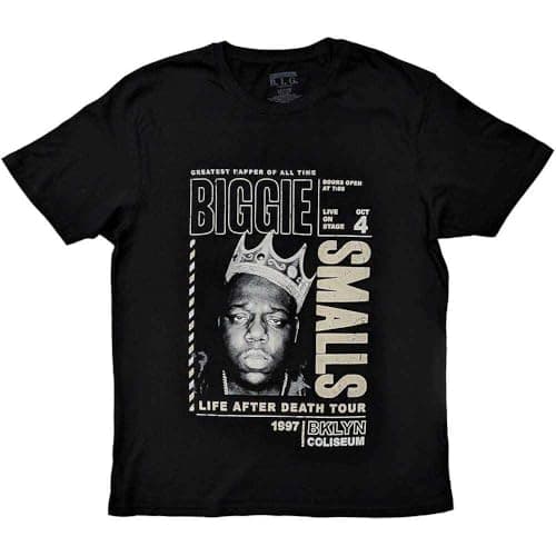 Image of Biggie Smalls T Shirt Life After Death Tour Official Unisex Black M