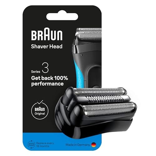 Image of Braun Series 3 Electric Shaver ORIGINAL Replacement Head, Get Back 100% Shaving Performance, Compatible with Series 3 Shavers, Made in Germany, 21B