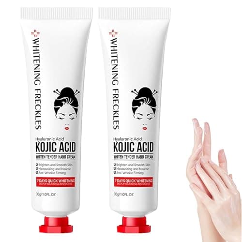 Image of Acid Hand Cream, Moisturizing & Brightening Formula with Niacinamide & Hyaluronic Acid, Anti-Wrinkle Firming Cream for Dry, Cracked Hands, Travel Size (2 Pcs)