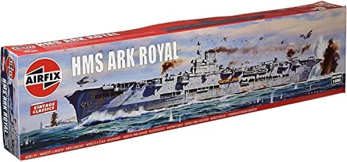 Image of Airfix - Vintage Classics Set - A04208V HMS Ark Royal - Plastic Model Ship Kits for Adults & Children 8+, Set Includes 353 Pieces - 1:600 Scale Model Ship Set