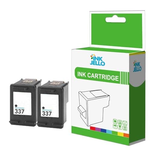 Image of InkJello Ink Cartridge For Printer, Compatible With HP Deskjet 5940 5943 6940 6940dt 6980 6980dt 6983 6988 6988dt D4145 D4155 D4160 D4163 D4168-337 (Black 2-Pack)