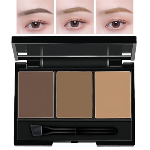 Image of Eyebrow Powder Brow Shaping Kit,Eyebrow Powder Sculpting Kit,Eyeb/row Pow/der Palette Set With Brush and Mir/ror for Defining,Available in Dark & Light Brown Shades,3 Colors Eyeb/row Shaping Ki/t#01