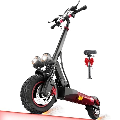 Image of Electric Scooter for Adults, 48V 15Ah Battery 35-45KM Range, 10" Off-Road Pneumatic Tires, Dual Suspension Folding E-Scooter with Side Lights LCD Display Max Load 150kg