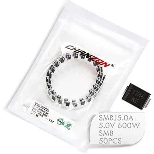 Image of (Pack of 50 Pieces) Chanzon SMD TVS Diodes SMBJ5.0A SMBJ5.0 600W 5V SMB (DO-214AA) Unidirectional Channel 600 Watt 5 Volt