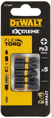 Image of Dewalt DT7995TQZ 25 mm PH3 IR Torsion Bits (Pack of 5) ,DT7995T-QZ