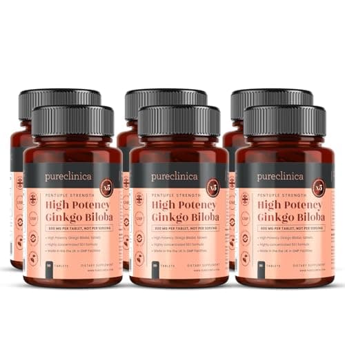 Image of Pureclinica High Potency Ginkgo Biloba 30,000mg (6 bottles of 90 ). 18 months supply
