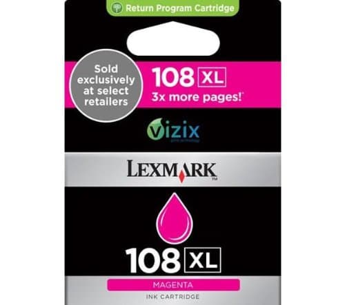 Image of Lexmark 108xl Ink Cartridge – Magenta Ink Cartridge (Magenta, Lexmark S308, S408, S508, Pro208, Inkjet, 40 g, 4800, 257,2 kg) Part (S)