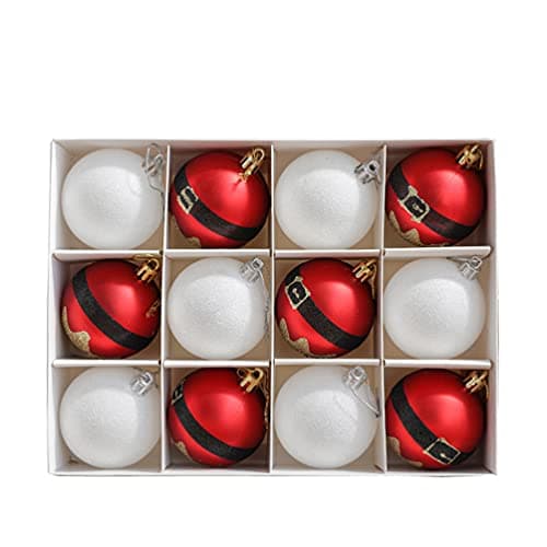Image of 12 Pieces Novelty Art Painting Baubles Christmas Ornaments 2.36" Christmas Decorations Tree Baubles (60mm) (Christmas style #3)