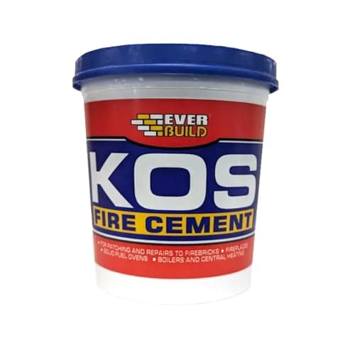Image of Everbuild KOS Fire Cement Cartridge – Ready to Use – Resistant to Temperatures Up To 1250˚C – Black – 2kg