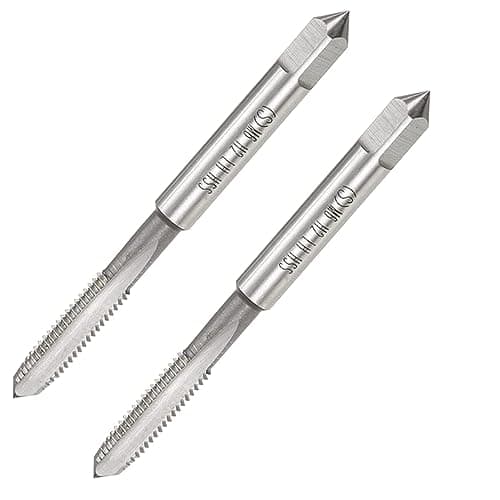 Image of TOP-VIGOR 2Pcs M6 x 1.0mm Metric Machine Tap, 3 Straight Flutes Screw Thread Tapping H2 High Speed Steel Threading Machinist Repair DIY Tool