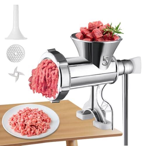 Image of HOVCEH Meat Grinder Manual, Manual Meat Grinder, Mincer Machine, with Sausage Stuffer, Meat Mincers for Home Use, Sausage Maker Machine for Meat, Pepper, Vegetable