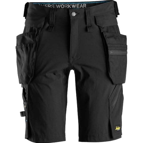 Image of Snickers 6108 Mens Lite Work Detachable Holster Pockets Shorts Black 31"