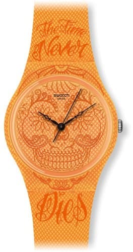 Image of Swatch GO110 Unisex Analogue Quartz Watch with Plastic Strap, Ribbon