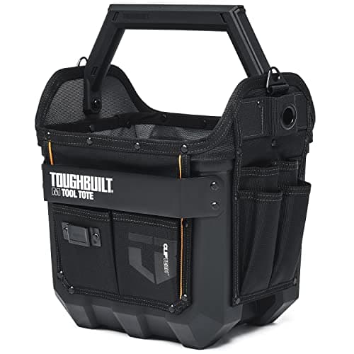 Image of ToughBuilt - 12 In Tool Tote w/Waterproof Base - Riveted Pocket Panels - 3 Tool Dividers, Quick Release Handle - (TB-CT-82-12)