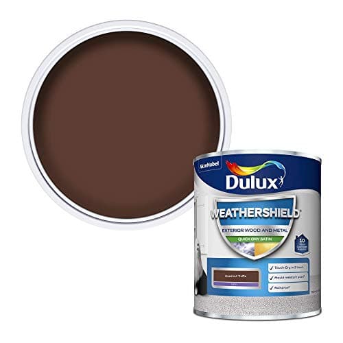 Image of Dulux Weather Shield Quick Dry Satin Paint, 750 ml - Hazelnut Truffle