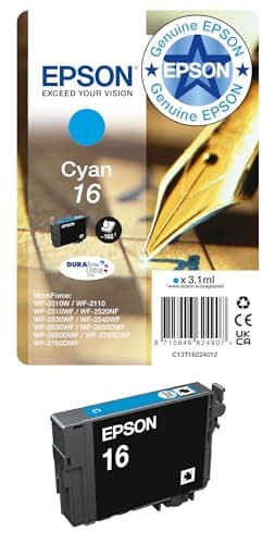 Image of Epson 16 Cyan Pen & Crossword, Genuine, DURABrite Ultra Ink