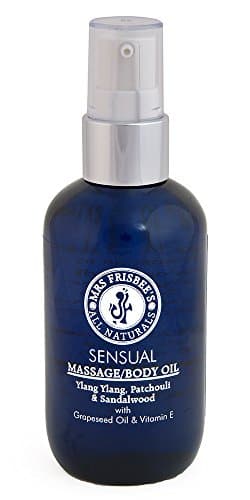 Image of Sensual Aromatherapy Massage Oil/Body Oil with Ylang Ylang, Patchouli & Sandalwood Pure Essential Oils, Cold Pressed Oils and Vitamin E/Handmade/Natural/Vegan (New Leak Proof Bottles)
