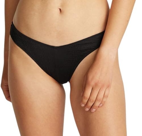 Image of Calvin Klein Women’s Delta Brazilian Bikini Bottoms with Branding, Black (Pvh Black), S