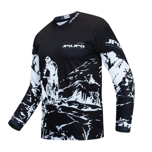 Image of Hotlion Kids Mountain Bike Jersey Youth Long Sleeve Cycling Jersey 4-14 Years Motocross Shirts Boys Girls Off Road Racewear
