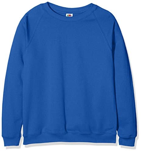 Image of Fruit of the Loom Unisex Kids Raglan Classic Sweater Pack of 2, Royal, 9-11 Years (Manufacturer Size:32)