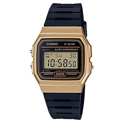 Image of Casio F91W-1 Classic Resin Strap Digital Sport Watch, Gold, Model: F-91WM-9ACF